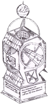 Hegge's 1624 drawing of Kratzer's dial (courtesy of Corpus Christi College, Oxford)