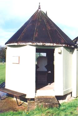 The defunct observatory at Kingswood School with the dial being created inside